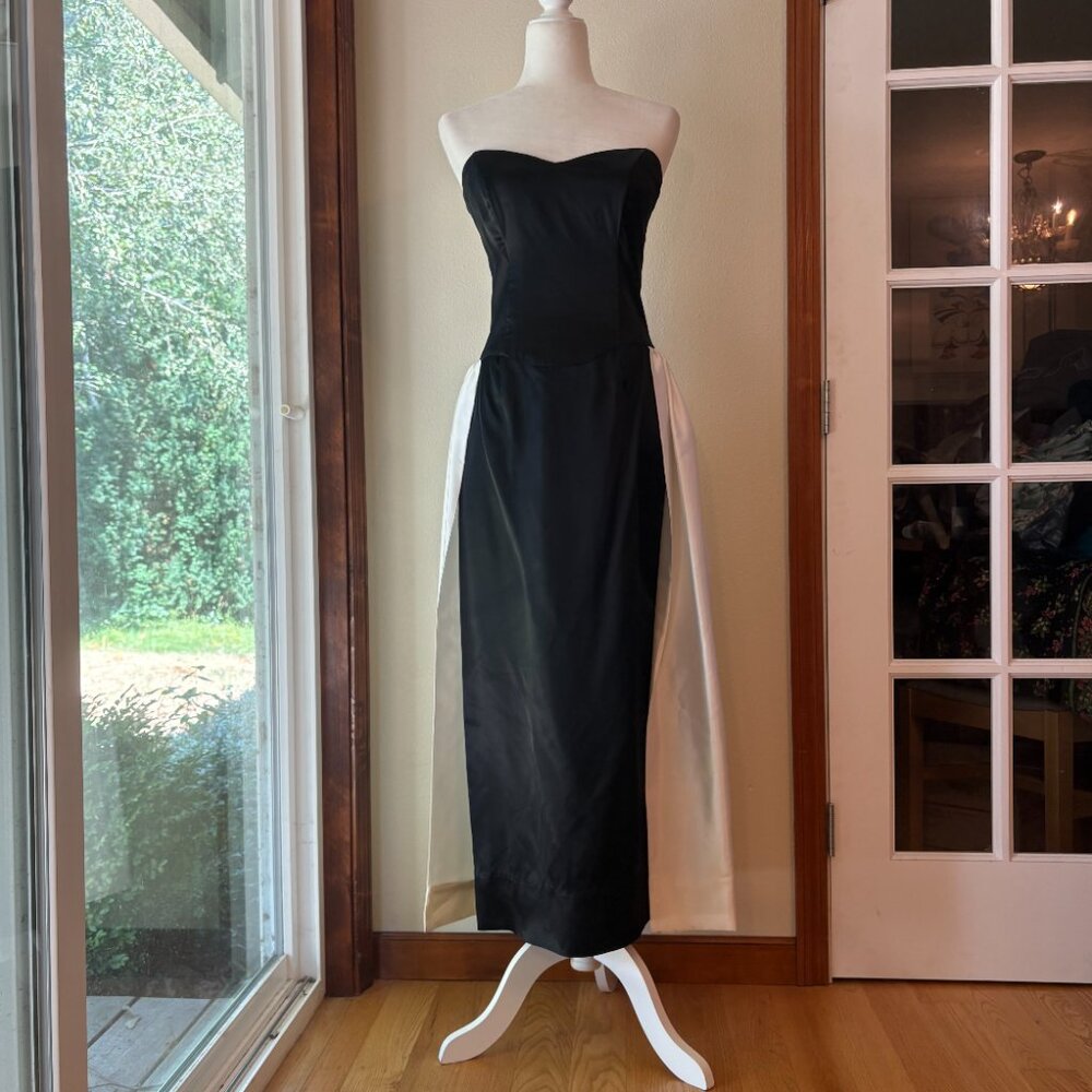 VTG Gunne Sax Formal Gown Strapless Sweetheart Neckline Colorblock Sz 4 Zendaya